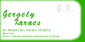 gergely karacs business card